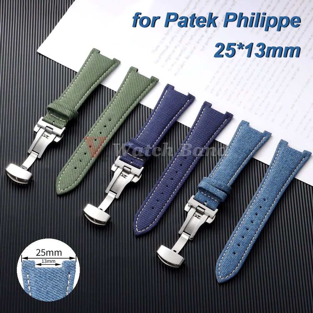 Patek Philippe Watch Aquanaut - สำหรับนาฬิกา Patek Philippe Nautilus Series สายนาฬิกาหนังวัวผสมไนลอนเดนิม