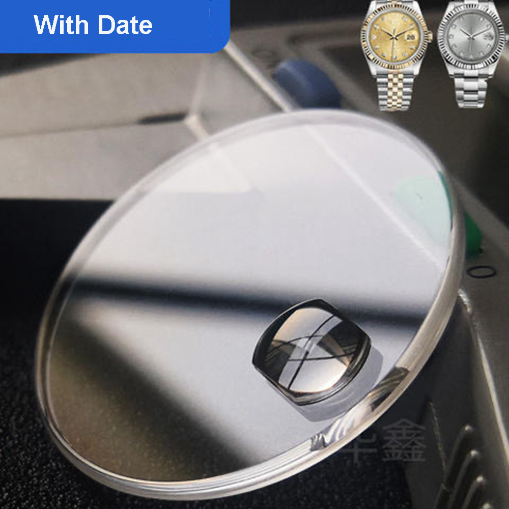 Rolex Watch Daytona - ไพลินคริสตัลเหมาะสําหรับ DATEJUST 36 กรณีแบนพร้อมหน้าต่างวันที่ไม่มีโลโก้ Anti-Scratch นาฬิกาแก้วปะเก็นสําหรับ
