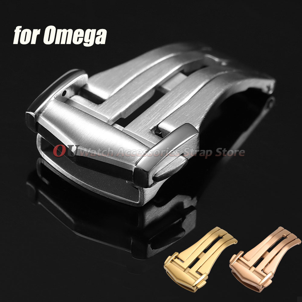 Watches Omega - หัวเข็มขัดนาฬิกาแบบพับได้ สแตนเลสสตีล แบบด้าน ขนาด 18 มม.