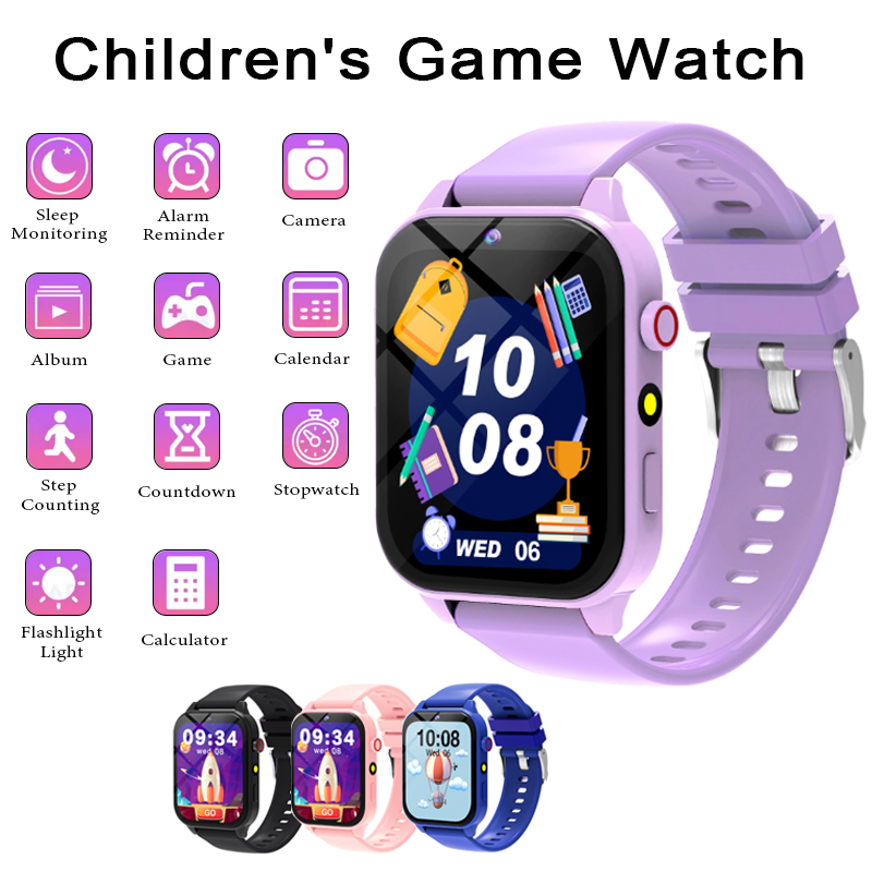 Smartwatch Watches For Kid Boy Waterproof - สมาร์ทวอทช์เกมเด็กนาฬิกา 1.83 นิ้วจอแสดงผลเครื่องวัดการนอนหลับกล้องนาฬิกาปลุกเด็กสร้อยข้อมือสำหรับชายหญิงของขวัญ