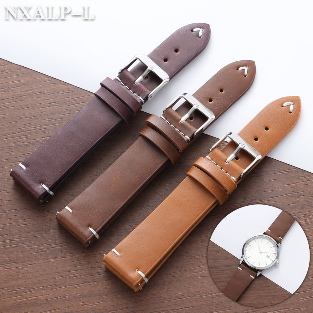 Smartwatch Vintage Watches For Women - สายนาฬิกาหนัง PU แบบเย็บ ขนาด 18 มม.