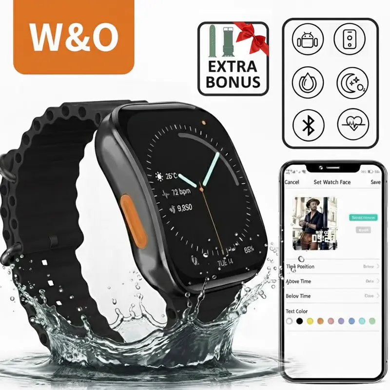 Smartwatch Watches Birthday Gift For Men - สมาร์ทวอทช์สำหรับผู้หญิงผู้ชาย, หน้าจอสัมผัส HD ขนาด 1.83 นิ้ว,