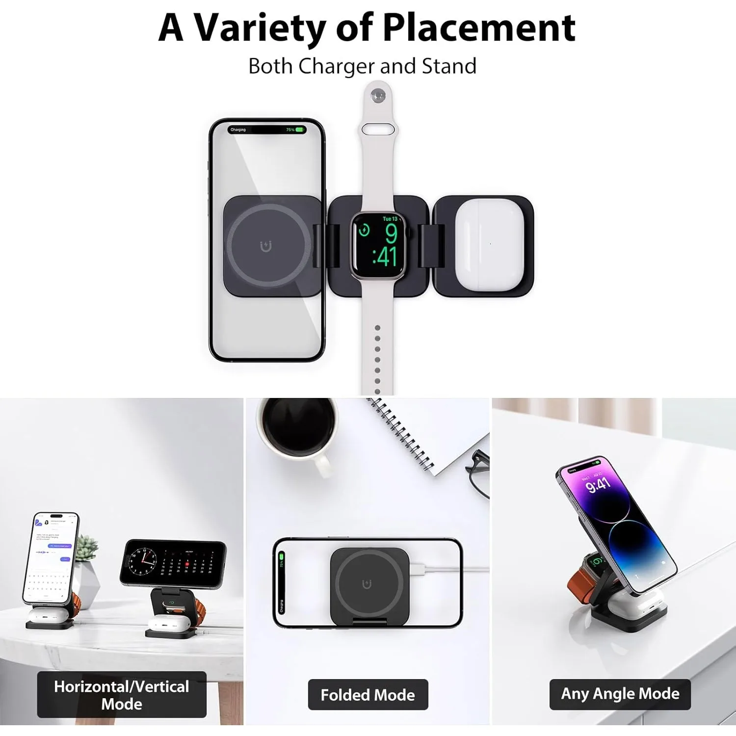 พับ 3 in 1 Fast Wireless Charg - Watch 7 Smartwatch Iphone บทวิจารณ์และราคา