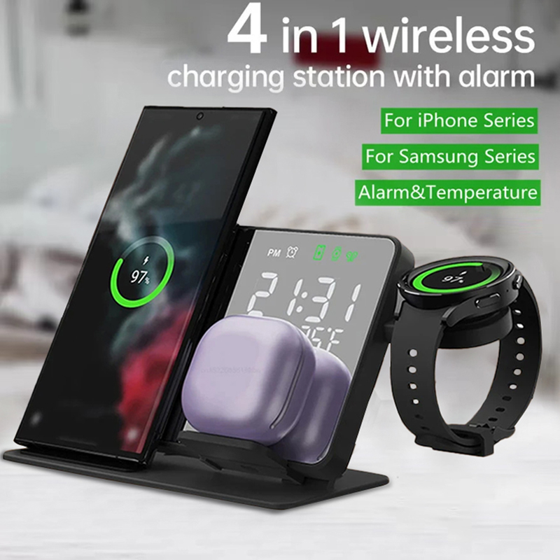 แท่นชาร์จไร้สายพร้อมนาฬิกาปลุก - Smartwatch Watches For Iphone บทวิจารณ์และราคา