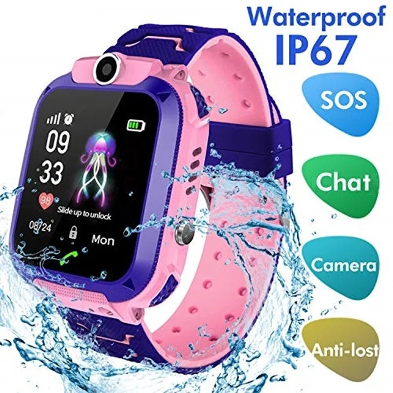 2G เด็กดูสมาร์ท SOS โทรตําแหน่ - Smartwatch Watches For Kid Boy Waterproof บทวิจารณ์และราคา