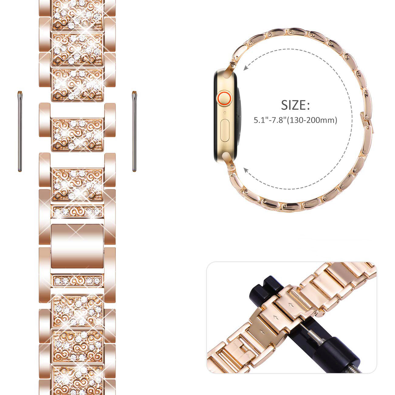 เคส + สายแวววาวสำหรับสายคาด Ap - Smartwatch Luxury Watches For Women บทวิจารณ์และราคา