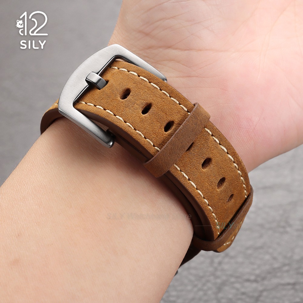 สายนาฬิกาหนังวัวแท้ขนาด 20/22  - Smartwatch Vintage Watches For Women บทวิจารณ์และราคา