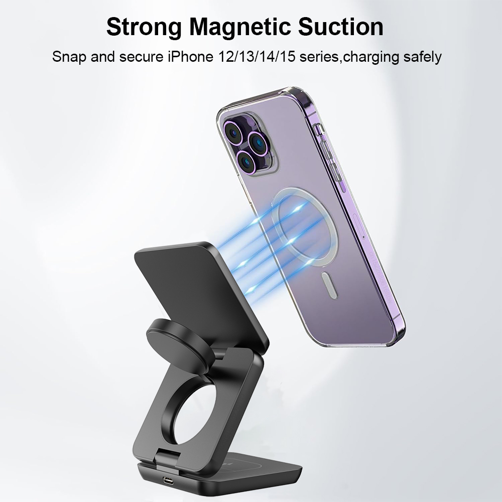 Wireless Charger 3 ใน 1 แบบพับ - Smartwatch Watches For Iphone บทวิจารณ์และราคา
