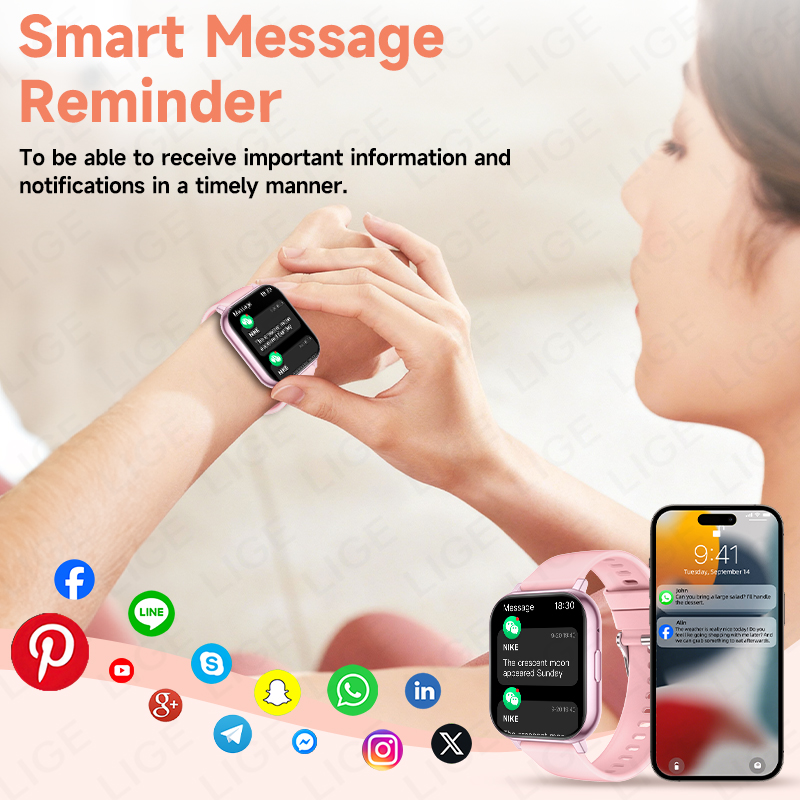 LIGE สมาร์ทวอทช์ผู้ชายผู้หญิงน - Smartwatch Watches Birthday Gift For Men บทวิจารณ์และราคา