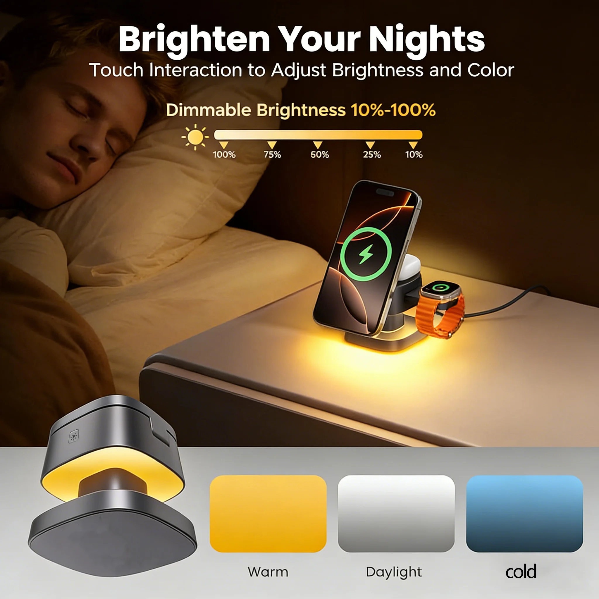 แท่นชาร์จไร้สาย TIMESS Night L - Smartwatch Watches For Iphone บทวิจารณ์และราคา