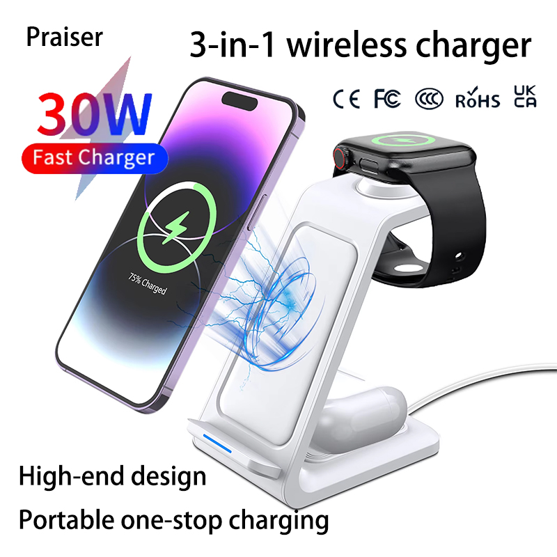 แท่นชาร์จไร้สาย 3 in 1 15W สำห - Watch 7 Smartwatch Iphone บทวิจารณ์และราคา