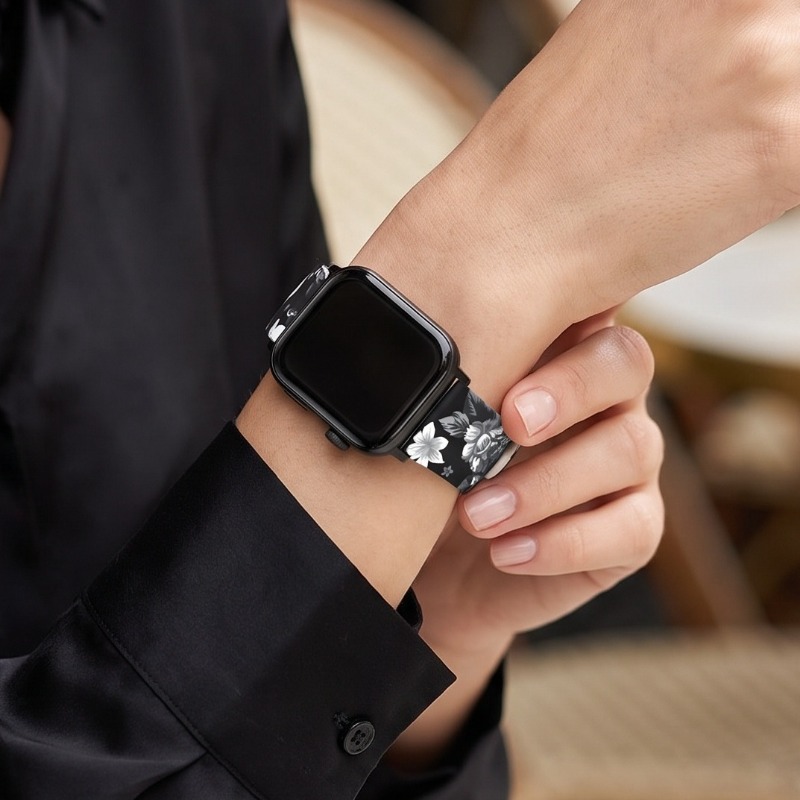 สายนาฬิกาซิลิโคนลายดอกไม้สไตล์ - Smartwatch Vintage Watches For Women บทวิจารณ์และราคา